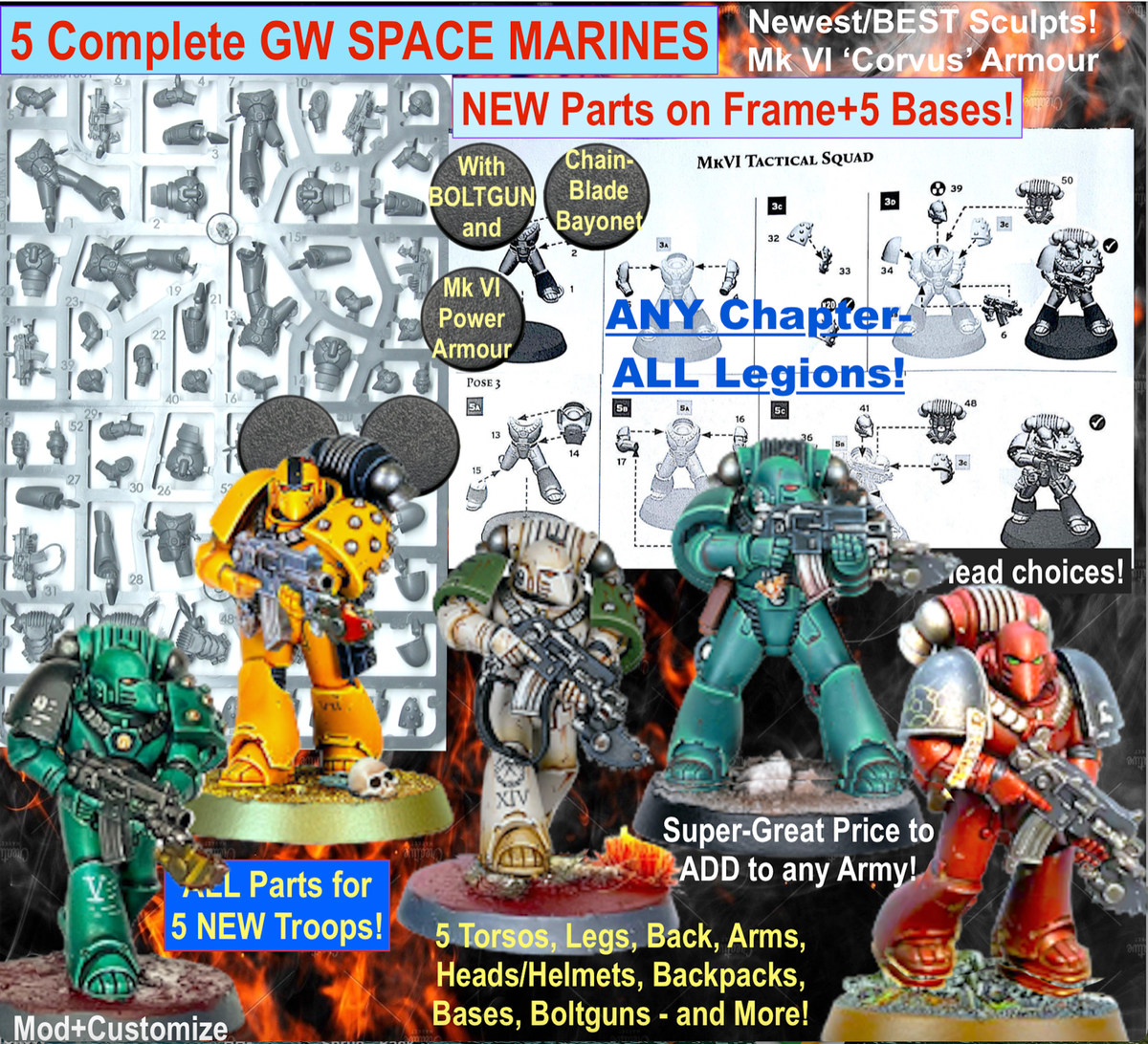 ホビーラジコン warhammer 40k space marine 5 GW SPACE MARINES=ALL CHAPTERS~BOLTGUN+CHAINBLADE~Games