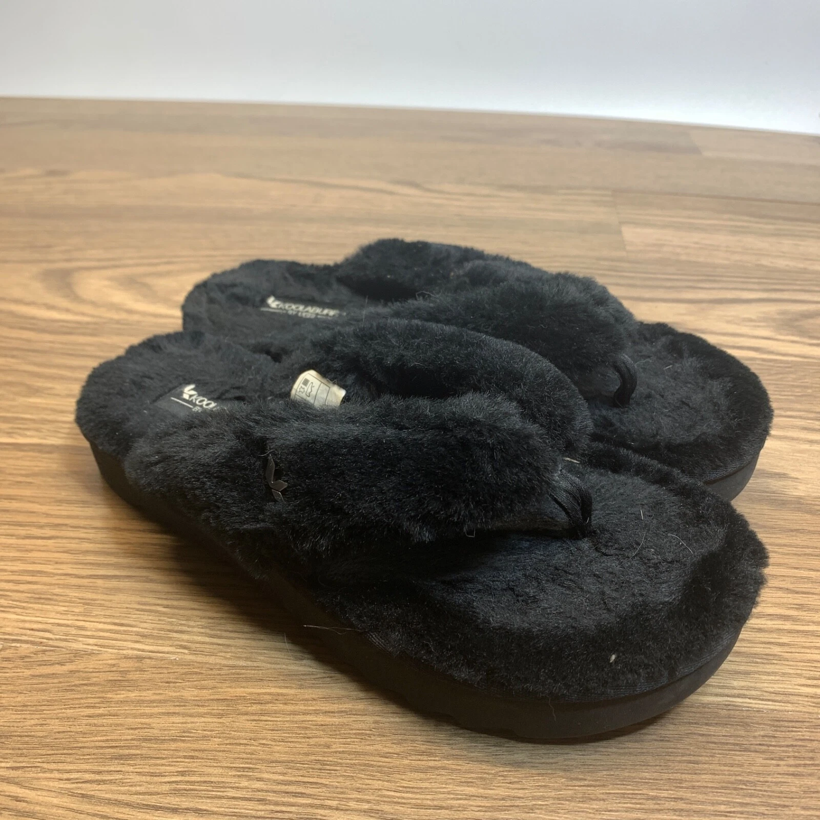 Sandali donna Koolaburra By UGG Ballia neri slip on slide taglia 7 infradito pelliccia