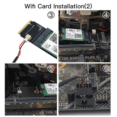 Key A+E To M.2 Key M NVMe SSD Port Wifi Adapter Converter for M.2 NGFF WiFi Card - Afbeelding 5 van 7