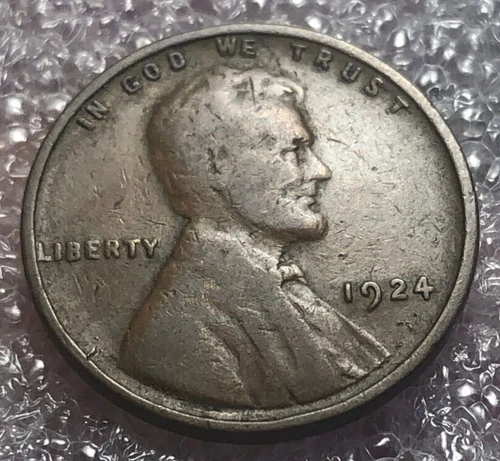 1924-P Lincoln Wheat Cent Good Copper Coin US One Penny USA America USA