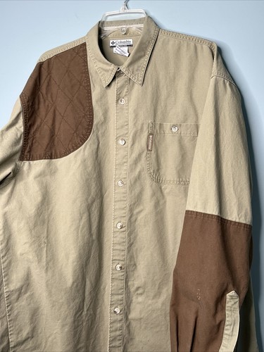 Columbia Sportswear Shirt Men's XL Khaki Button Up Shooting Hunting (FLAWS!) - Picture 2 of 13