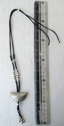 NiCe!! Hmong Hill Tribe Silver & Hemp Traditional Necklace Handmade - Picture 3 of 4