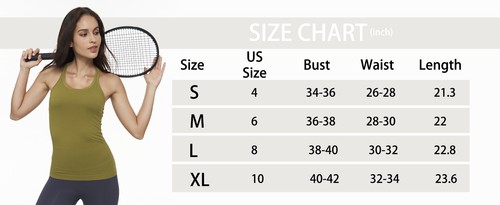 Yoga Racerback Tank Top for Women with Built in Bra Workout Running Shirts - Picture 21 of 61