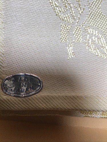 Vintage Gold Imported Damask 1 table cloth 8 napkins NOS in original  Box - Picture 7 of 7