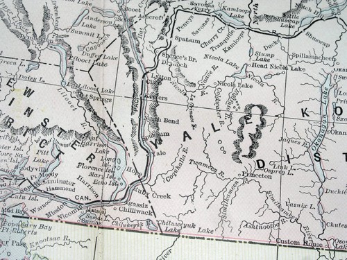 1890 ANTIQUE MAP OF BRITISH COLUMBIA VANCOUVER ISLAND ROCKIES ALBERTA CALGARY - Picture 6 of 14