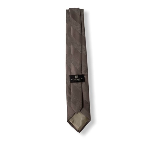 Men’s Neck Tie Givenchy Monsieur Classic Fit Brown Striped 56 Inch X 4 Inch - Picture 3 of 4