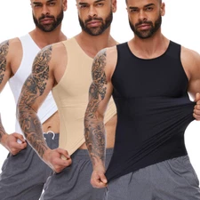 Men Body Shaper Compression Tank Top Vest Slimming Shapewear Tummy Control Shirt