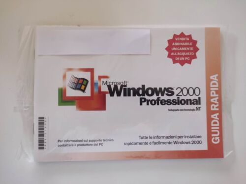Microsoft Windows 2000 Professional ITA SP2Guida+Cd-rom Sigillato NO Procuct Key