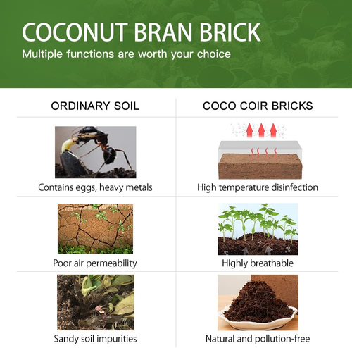 Compressed Coconut Coir Brick, 11 Lbs, Organic Potting Soil for Gardening - Picture 4 of 12