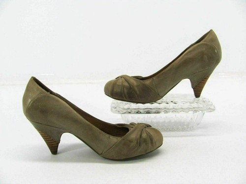 Miz Mooz Women Heel Shoe Felicity Size 6.5M Brown Twist Toe Pump Pre Owned qp - Picture 8 of 12