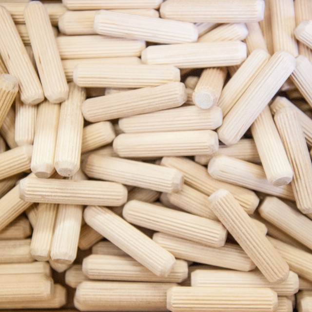 8mm X 35mm Wood Dowels Grooved Fluted Pin Wooden Hardwood Beech Dowel