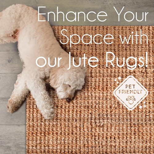New-Knitted & Tucked Jute Area Rug for Bedroom, Living Room & More - Indoor Area - Picture 4 of 6