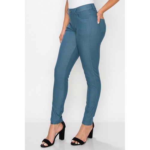 Women's 5 Pocket Color Jeggings Stretchy Pants Jeans Leggings Plus Size Included - Picture 158 of 229