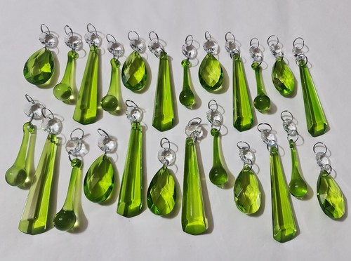 Green Chandelier Cut Glass Crystals Replacement Light Parts Wedding Beads Drops - Picture 165 of 189