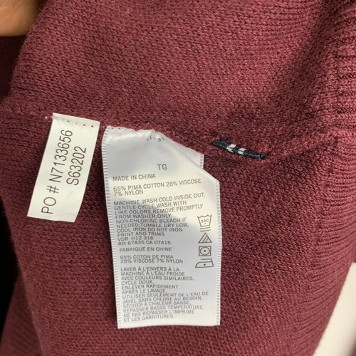 Nautica Sweater Pullover V-Neck Logo Burgundy Long Sleeve Size XL NEW - Picture 6 of 9
