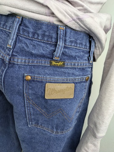 Wranglers Cowboy Cut High Rise Dark Denim Straight Leg Long 28x35 - Picture 13 of 15