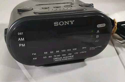 Sony Dream Machine  Alarm Clock Radio Black Model ICFC218 - Picture 5 of 11