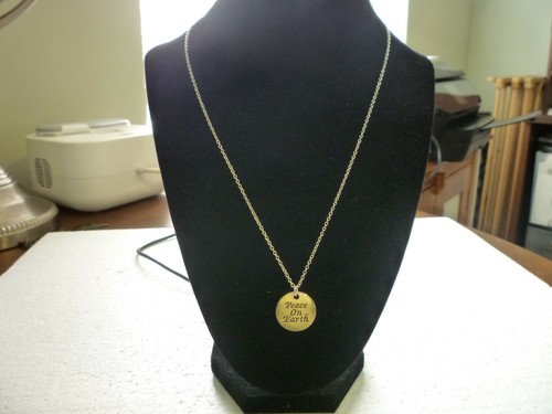 Necklace Silver Tone 18" Silver Plated "Peace on Earth" - Bild 2 von 4