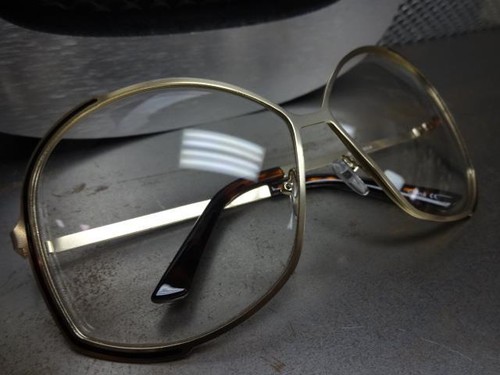 LENTES TRANSPARENTES ESTILO RETRO DE GRAN TAMAÑO VINTAGE AÑOS 70 LENTES enorme marco dorado grande - Imagen 10 de 10