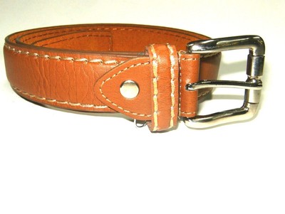 Mens Leather Tan Belt With Metal Buckle Casual Dress Men Women Kids S,M,L,XL