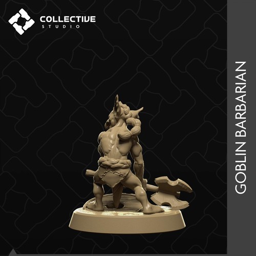 Goblin Barbarian | Tabletop Gaming Mini oder Display Figur | Collective Studio - Bild 3 von 10