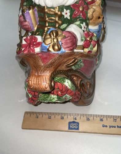 Vtg Fitz& Floyd Santa's Sleigh Cookie Jar/Centerpiece/Christmas Decor RETIRED - Picture 14 of 14