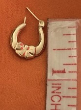 14KT YELLOW GOLD RIBBON   DESIGNED EARRINGS Size 1/2  Long Fine Jewelry   