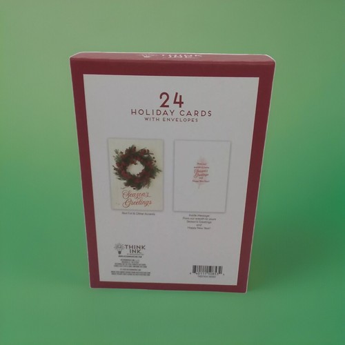 Christmas Cards Foil Glitter Seasons Greetings 24 Holiday Cards With Envelopes - Picture 7 of 7