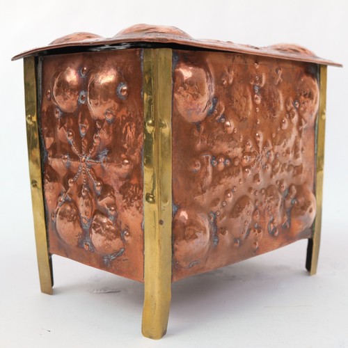 Arts Crafts Hammered Copper casket by C Morpuew Stratton hall Levington c1880 - Picture 7 of 23