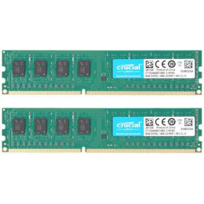 Kit Crucial 16GB (2x8GB) DDR3L 1866MHz SODIMM Per Laptop - 1.35V, Basso Profilo