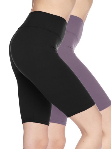 2 Pack Women's 3 inch High Waistband Biker Leggings Bike Shorts Yoga Fitness - Picture 15 of 16