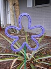 Purple Horseshoe Flower, Metal Garden Stake, Spring Yard Art, Lucky Horseshoe