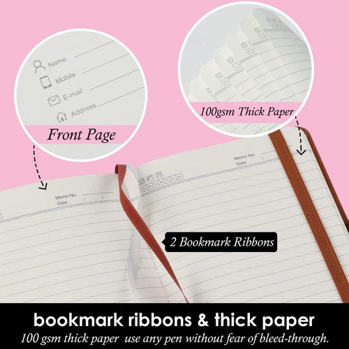 3 Pack Pocket Notebook Journals, Small Notepad 3.7 x 5.7 in, Blue_Brown_Black  - Picture 3 of 7