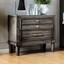 finely designed wooden night stand with drawers, gray