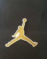 AIR JORDAN high Quality gloss Jumpman Logo 8cm Classic Gold Colour way. Sticker.
