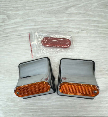 Pair NOS Hotop Rear Marker Lights FOR DS-720121 / 9 Covers & Saddlebags Vintge - Picture 2 of 13