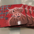 D & C McMoo Tartan Paint Coaster Set Of 6 CO11TP