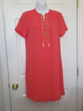 AUTHENTIC MICHAEL KORS SAFARI CEREMONY DRESS W / CHAIN LACE UP SIZE S NWT MSRP $