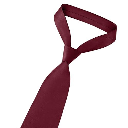 Corbata negra para hombre color puro liso 3,15" (8 cm) borgoña - Imagen 4 de 6