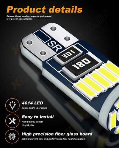 For Honda 5pcs White T10 194 168 LED Bulbs Instrument Gauge Cluster Dash Light - Picture 9 of 10