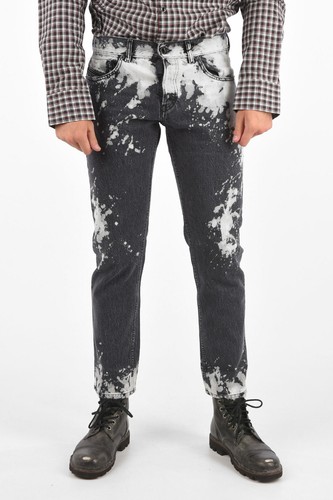 $565 Designer DIESEL BLACK GOLD Men's Runway Tie DYe Printed Distress Jeans 34 - Picture 3 of 15