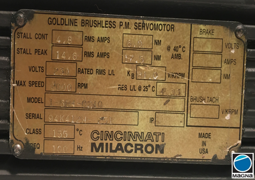 Cincinnati Milacron 1-604-0210 Servomotor generalüberholt von Magna; Versand heute - Bild 9 von 9