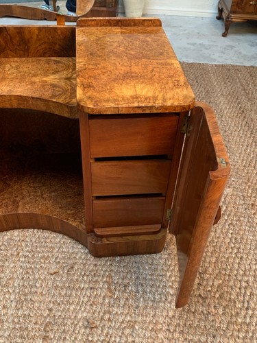 Burr Walnut Art Deco Dressing Table With Matching Stool - Picture 4 of 18