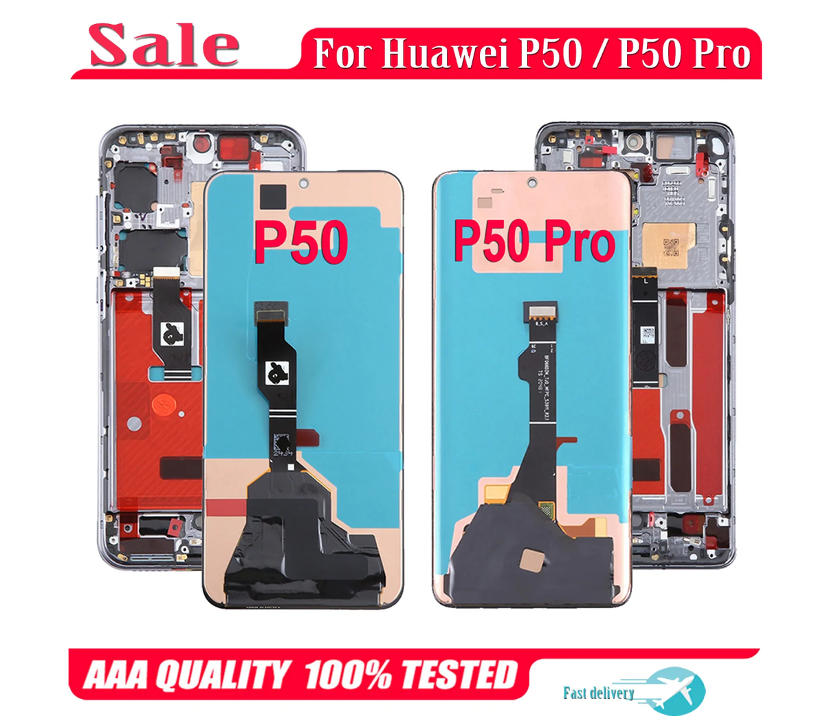 For Huawei P50 Pro /Huawei P50 LCD Display Touch Screen Digitizer