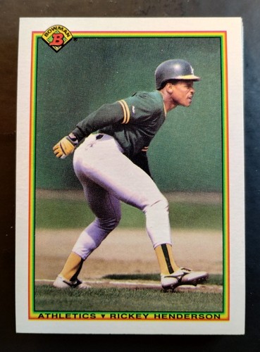 Rickey Henderson 1990 Bowman #457 sin clasificar casi como nuevo - Imagen 1 de 2