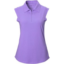 NWT Ladies IBKUL Solid Lavender Violet Sleeveless Polo Golf Shirt S M L XL XXL