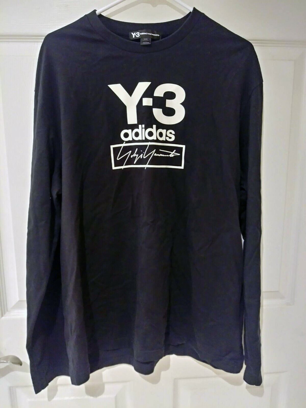 Y-3 Yohji Yamamoto Signature Stacked Logo LS Tee … - image 2