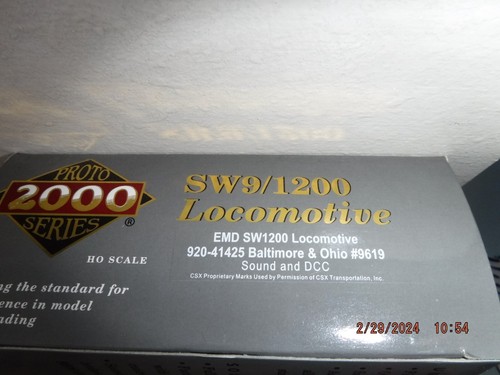 PROTO 2000 HO SW9/1200 BALTIMORE & OHIO #9619 SWITCHER w/SOUND & DCC BRAND NEW! - Picture 3 of 6