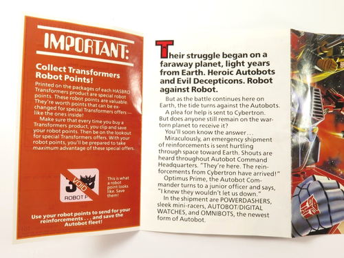Vintage Transformers G1 1984 Reinforcements From Cybertron Paper Insert - Bild 9 von 10