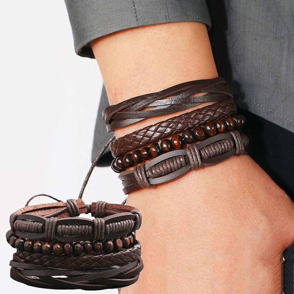 Lederarmband Herren Mehrschichtiges Φ Manschettenarmban…